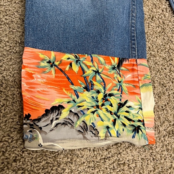 Agolde Rio Palm Tree Print Cuff Jeans Size 29 Y2K - Picture 5 of 9